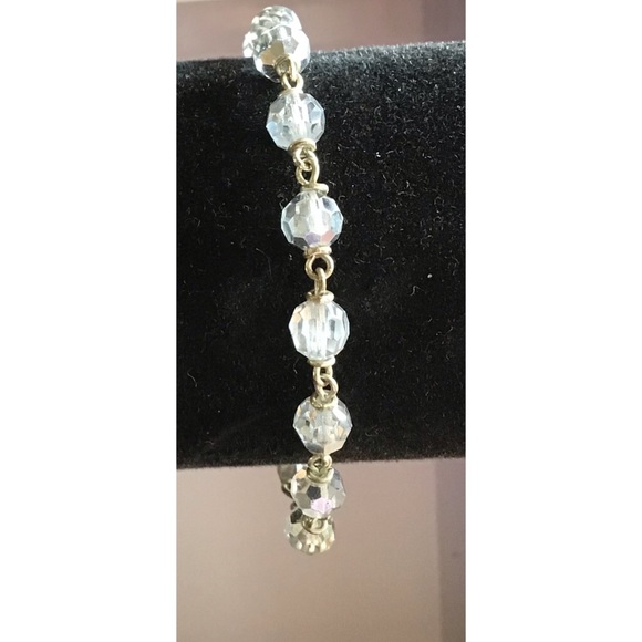 6 1/2” Crystal AB Faceted Glass Beaded Bracelet - Picture 6 of 8